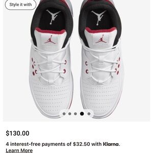 Jordan men’s White and Red Athletic Sneakers